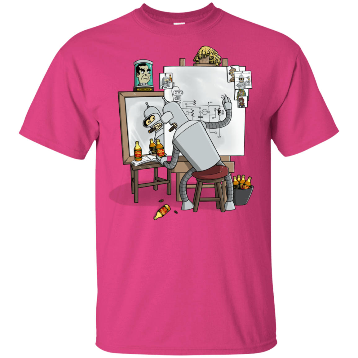 T-Shirts Heliconia / YXS Retrato de un Robot Youth T-Shirt