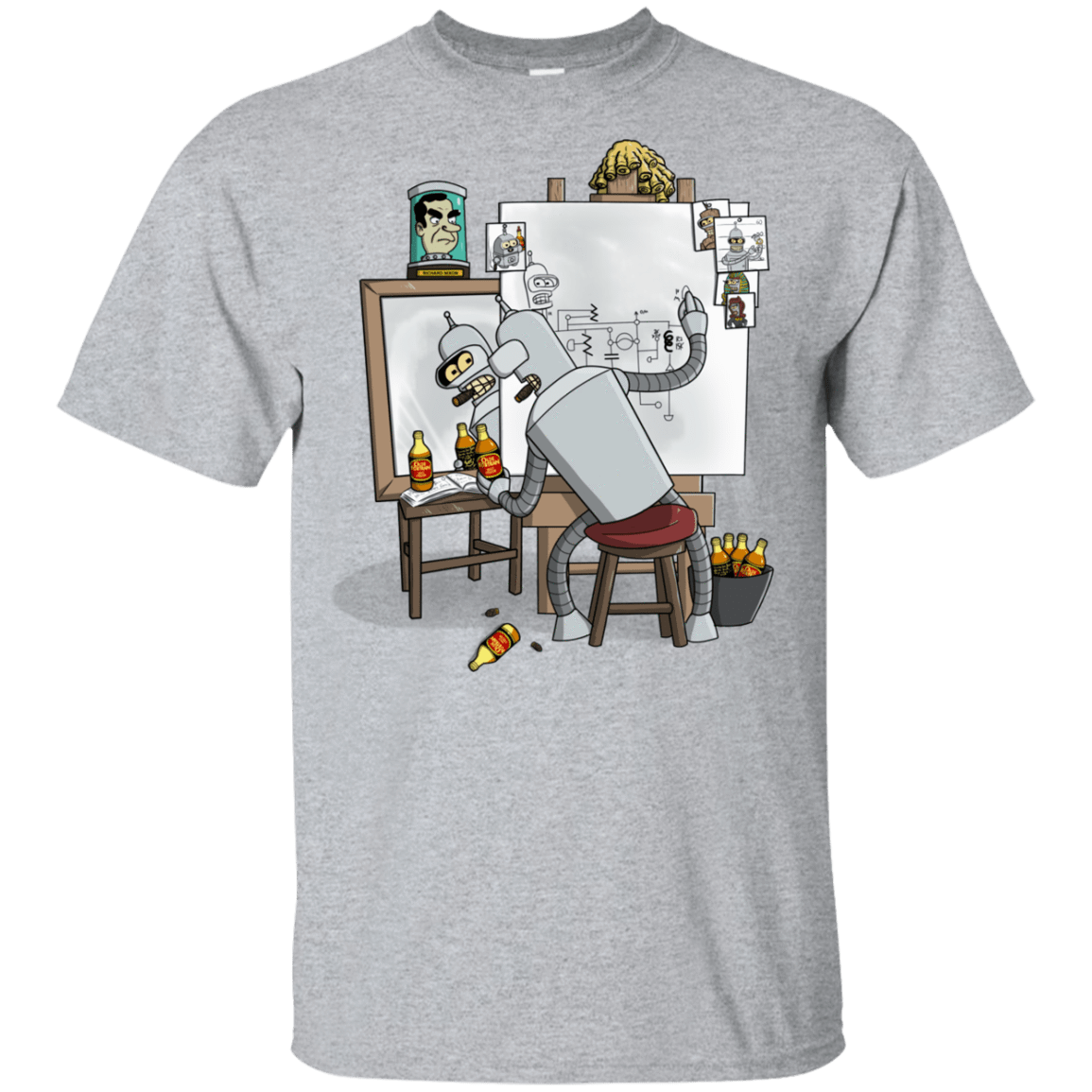 T-Shirts Sport Grey / YXS Retrato de un Robot Youth T-Shirt