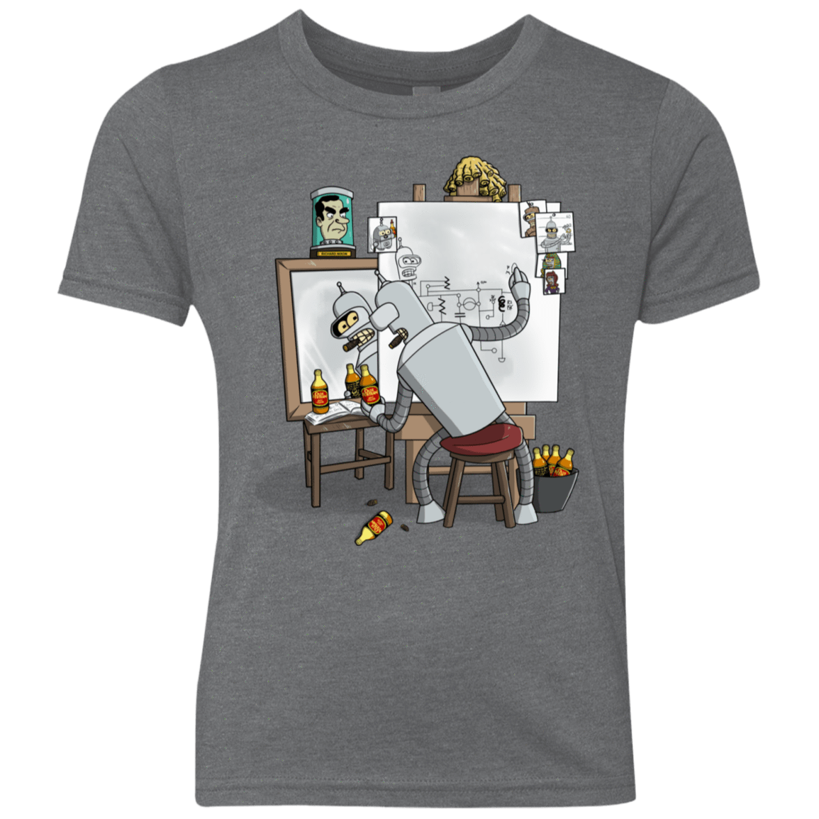 T-Shirts Premium Heather / YXS Retrato de un Robot Youth Triblend T-Shirt
