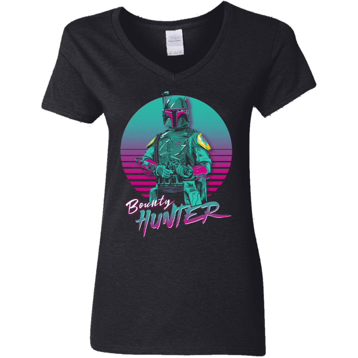 T-Shirts Black / S Retro Bounty Hunter Women's V-Neck T-Shirt