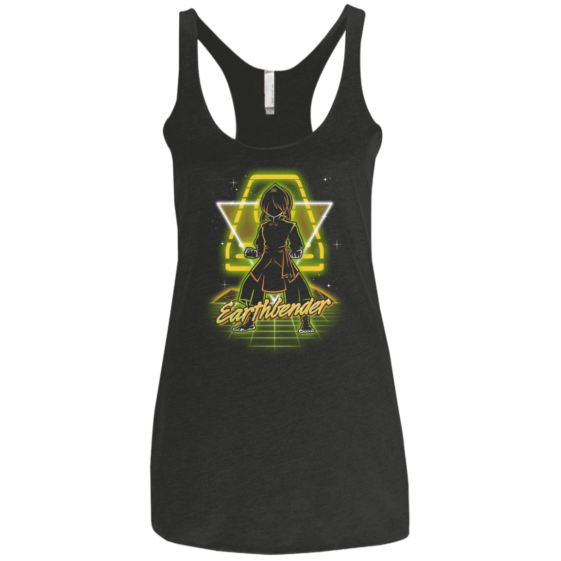 T-Shirts Vintage Black / X-Small Retro Earthbender Women's Triblend Racerback Tank