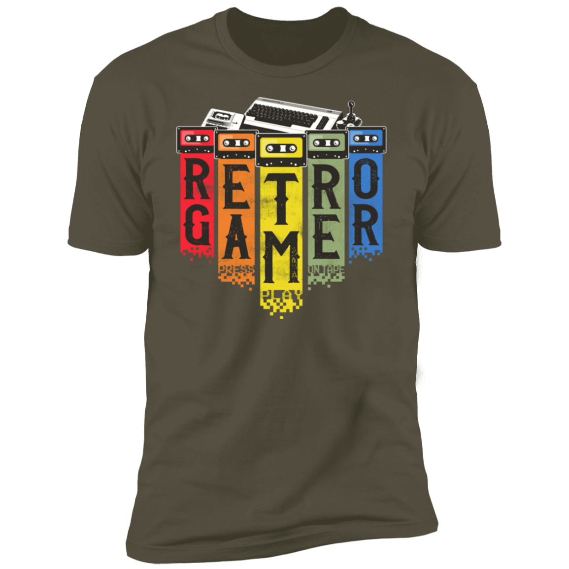 T-Shirts Military Green / S Retro Gamer Men's Premium T-Shirt
