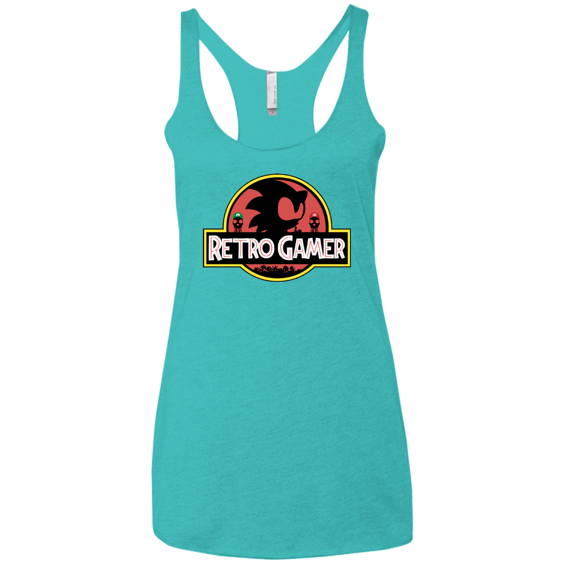 T-Shirts Tahiti Blue / X-Small Retro Gamer Women's Triblend Racerback Tank