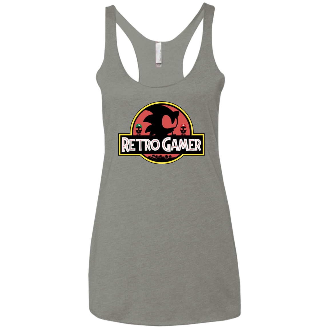 T-Shirts Venetian Grey / X-Small Retro Gamer Women's Triblend Racerback Tank