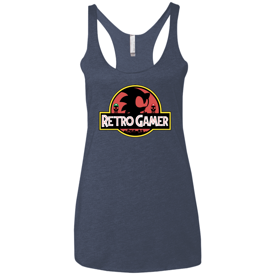 T-Shirts Vintage Navy / X-Small Retro Gamer Women's Triblend Racerback Tank