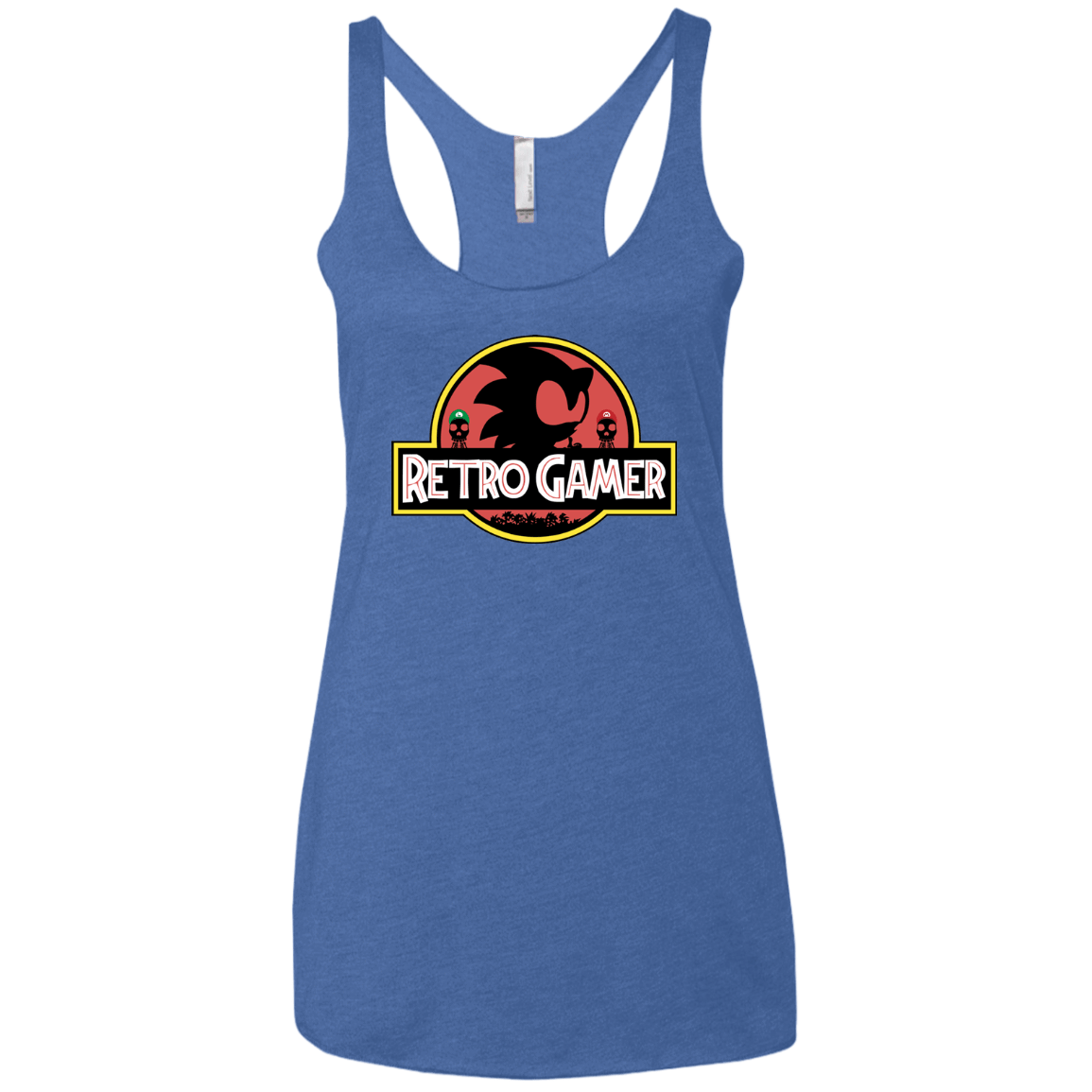 T-Shirts Vintage Royal / X-Small Retro Gamer Women's Triblend Racerback Tank
