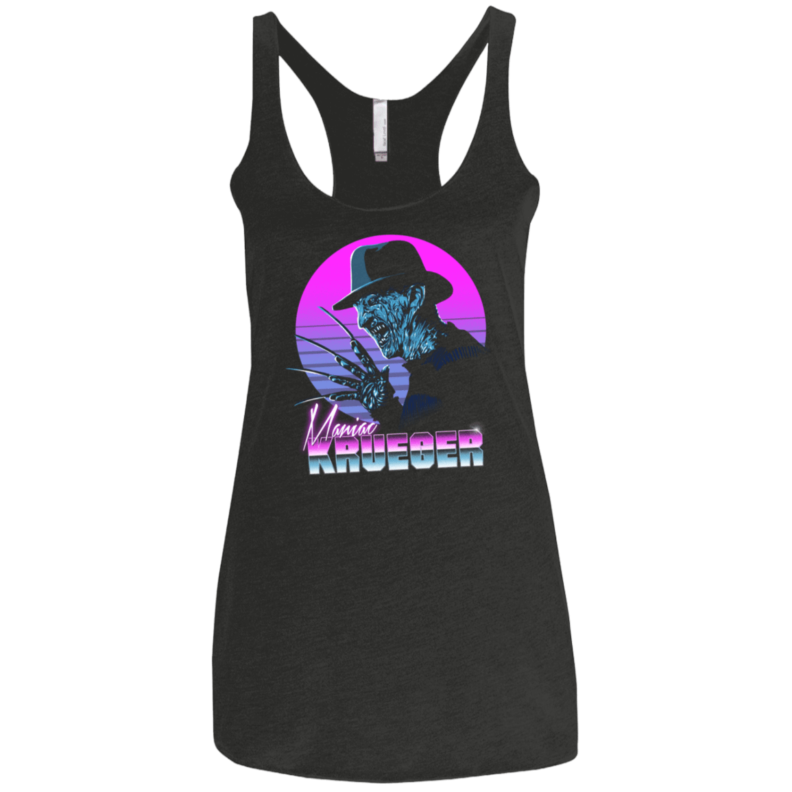 T-Shirts Vintage Black / X-Small Retro Krueger Women's Triblend Racerback Tank