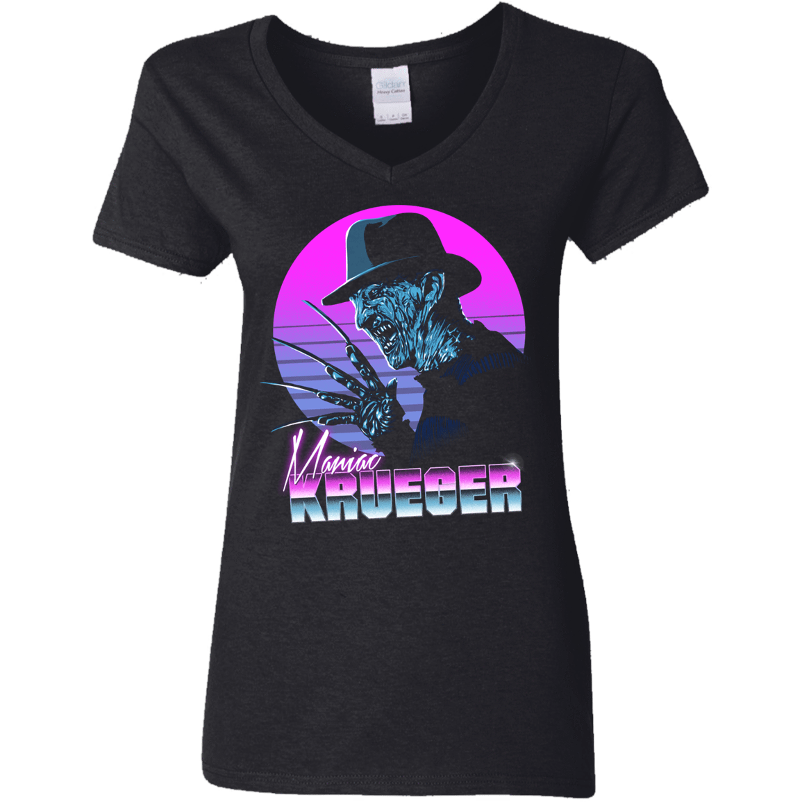 T-Shirts Black / S Retro Krueger Women's V-Neck T-Shirt