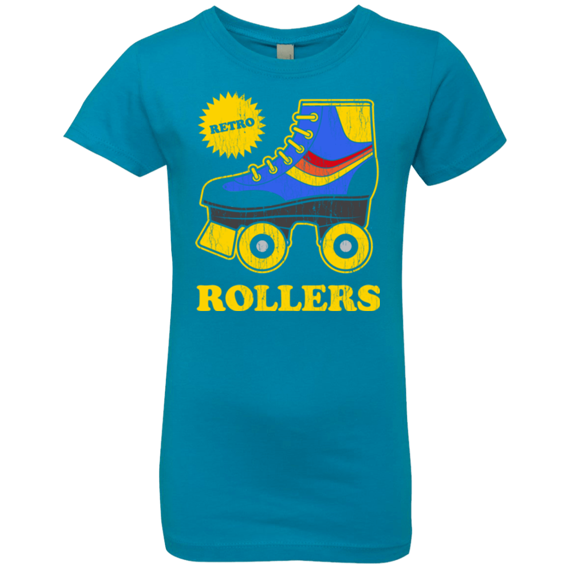 T-Shirts Turquoise / YXS Retro rollers Girls Premium T-Shirt