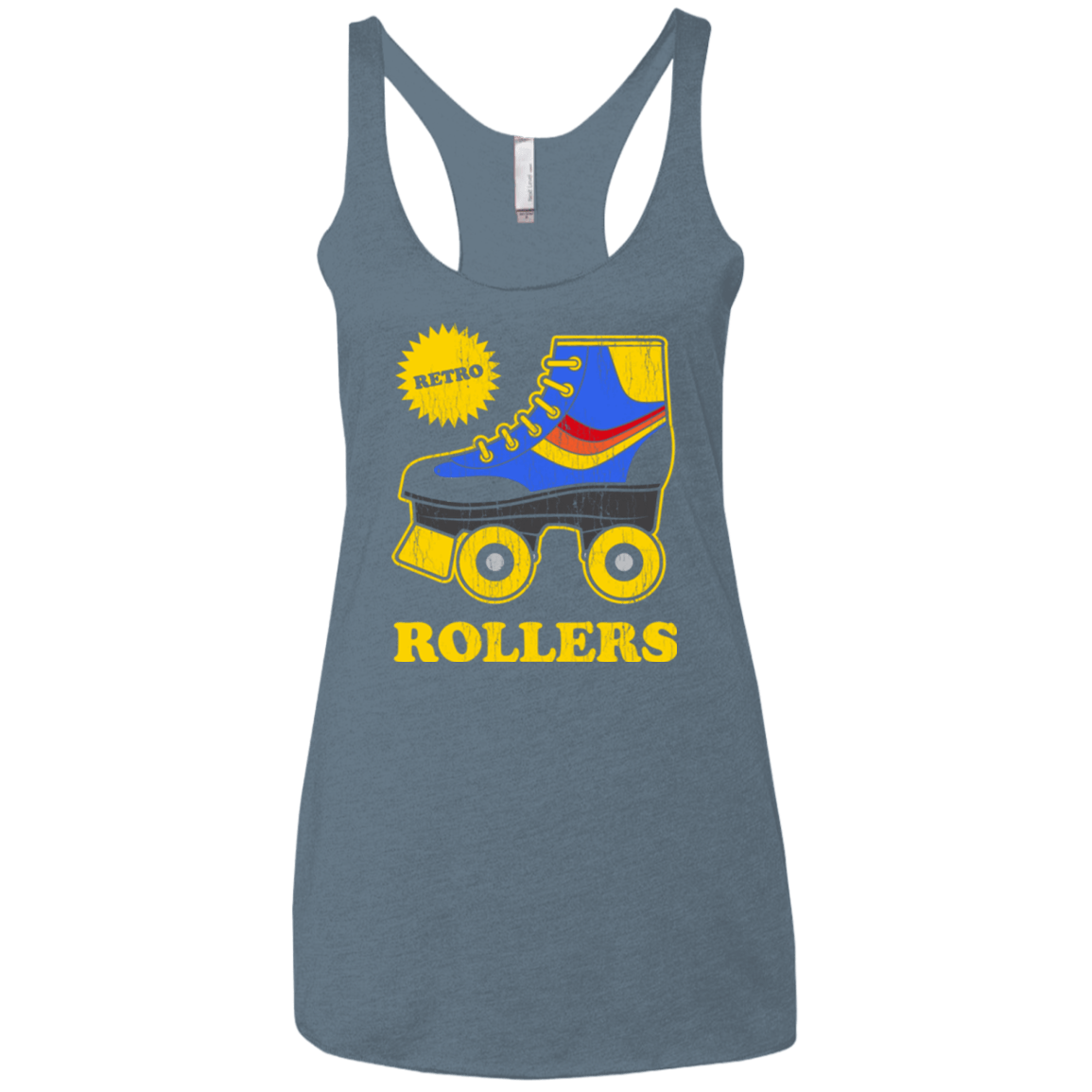 T-Shirts Indigo / X-Small Retro rollers Women's Triblend Racerback Tank