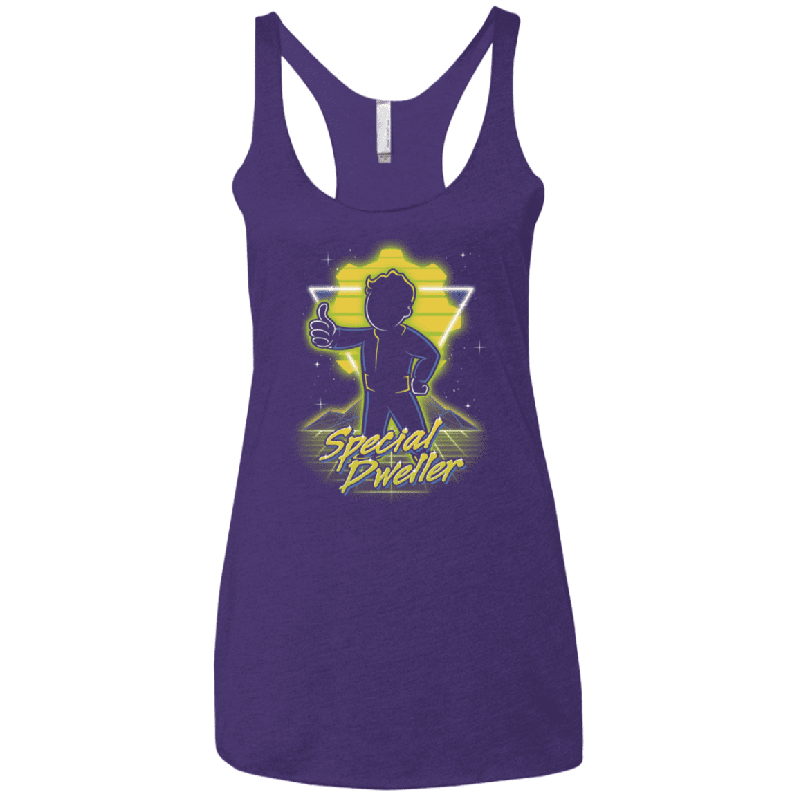 T-Shirts Purple Rush / X-Small Retro Special Dweller Women's Triblend Racerback Tank