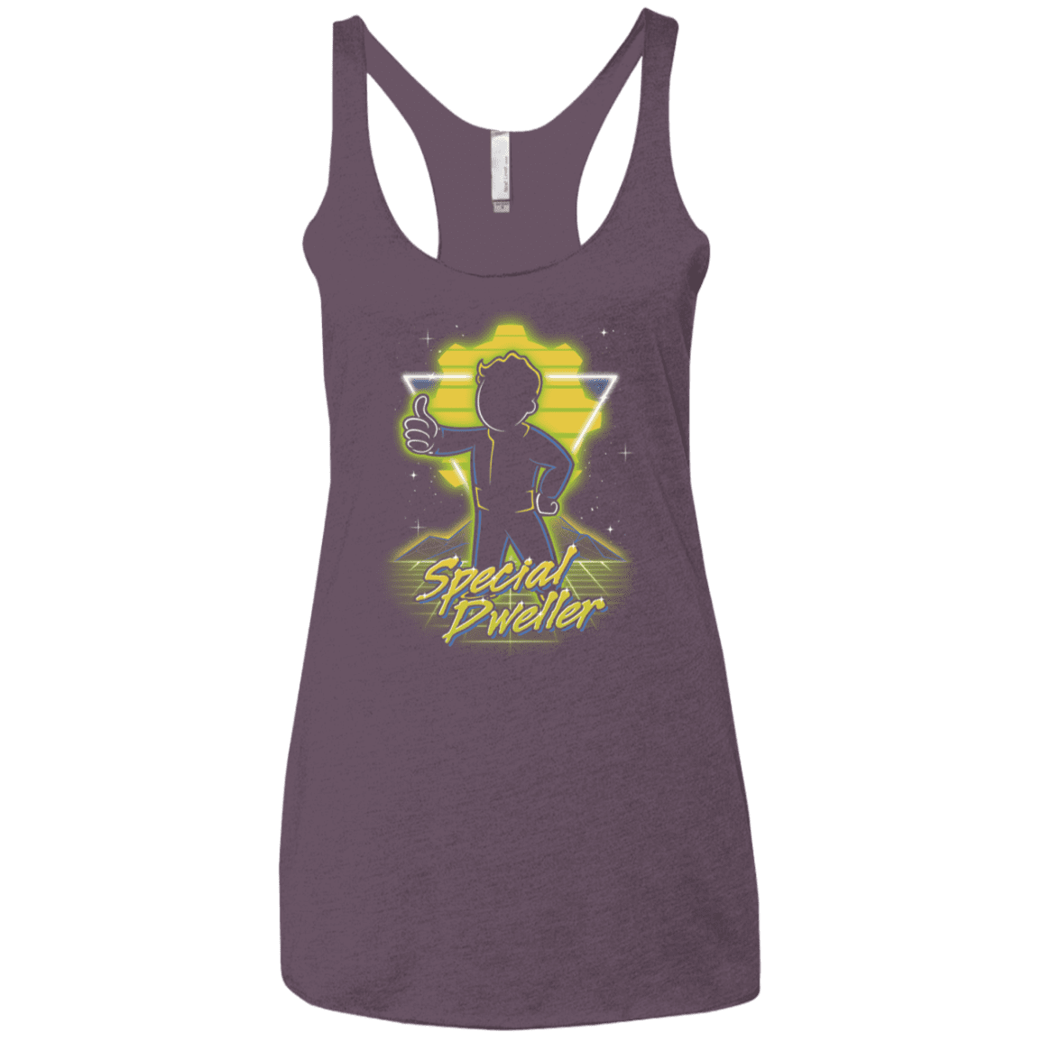 T-Shirts Vintage Purple / X-Small Retro Special Dweller Women's Triblend Racerback Tank