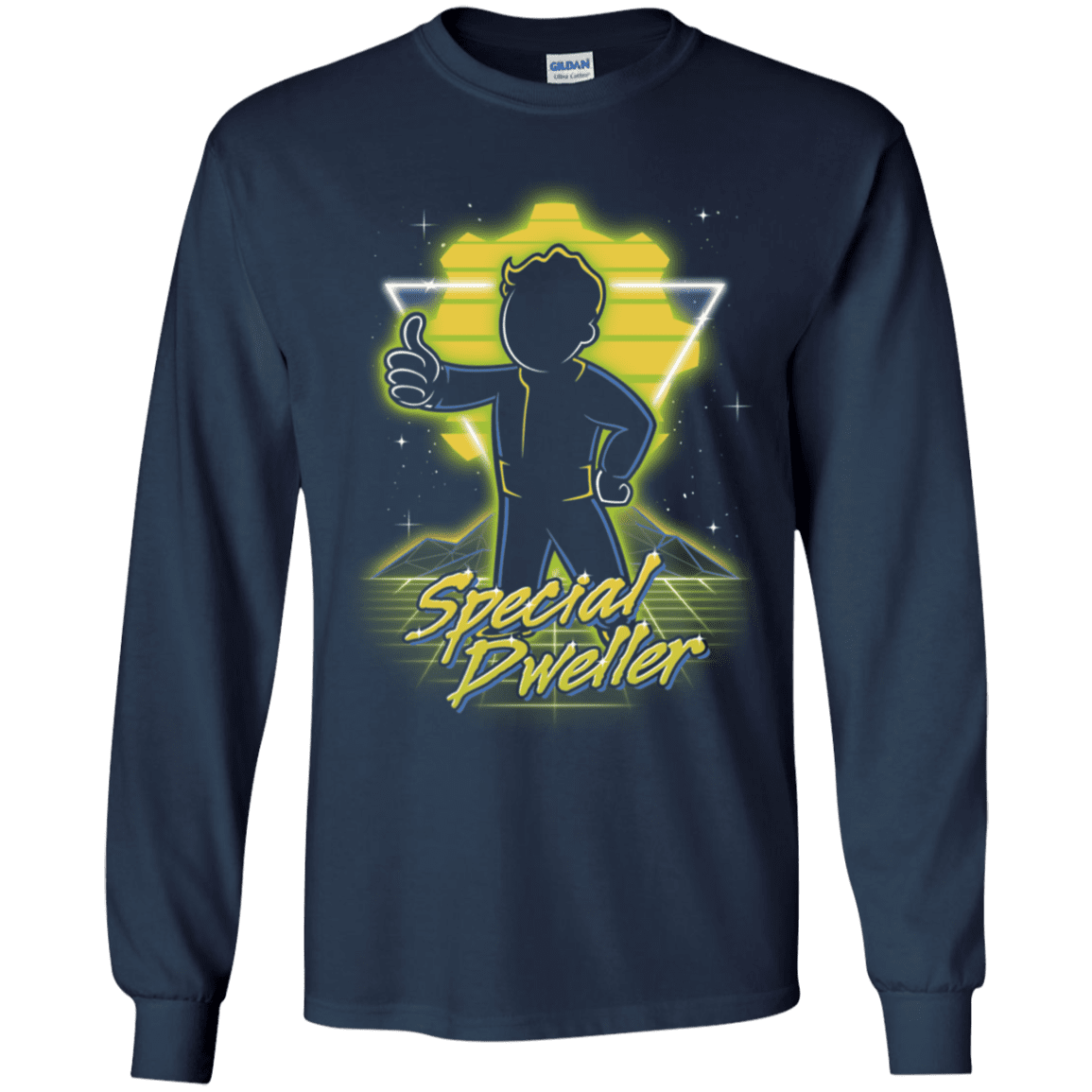 T-Shirts Navy / YS Retro Special Dweller Youth Long Sleeve T-Shirt