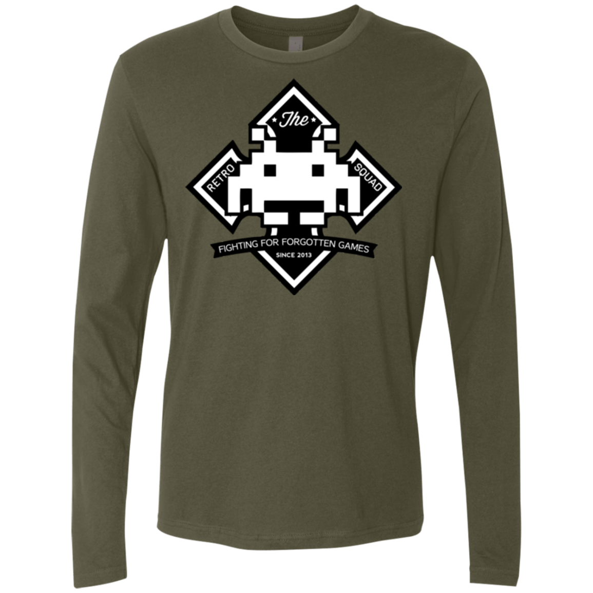 T-Shirts Military Green / Small Retro Squad Men's Premium Long Sleeve