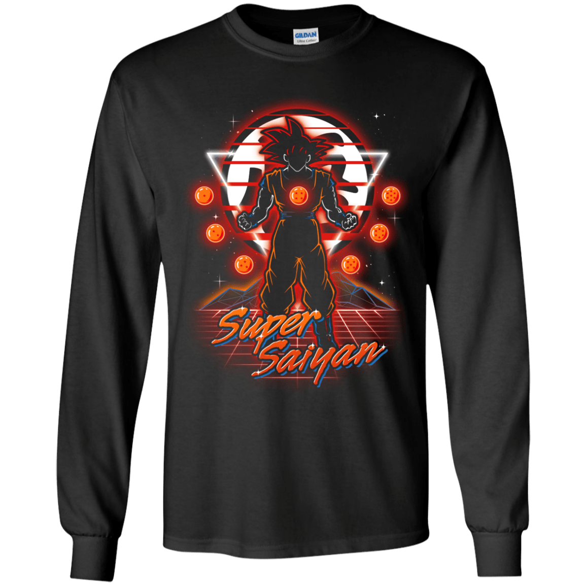 T-Shirts Black / YS Retro Super Saiyan Youth Long Sleeve T-Shirt