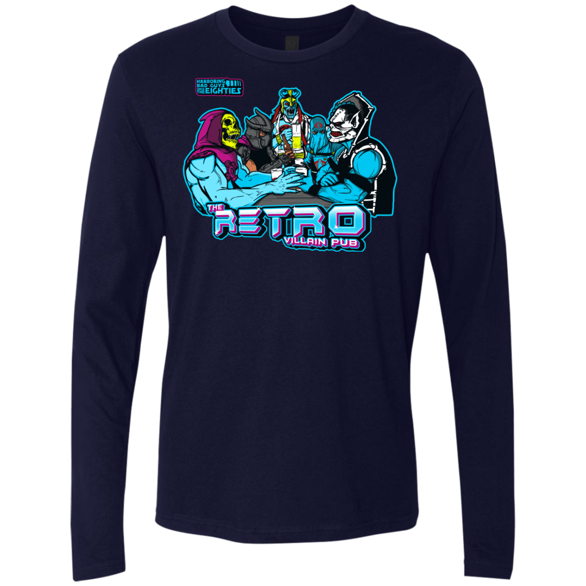 T-Shirts Midnight Navy / S Retro Villain Pub Men's Premium Long Sleeve