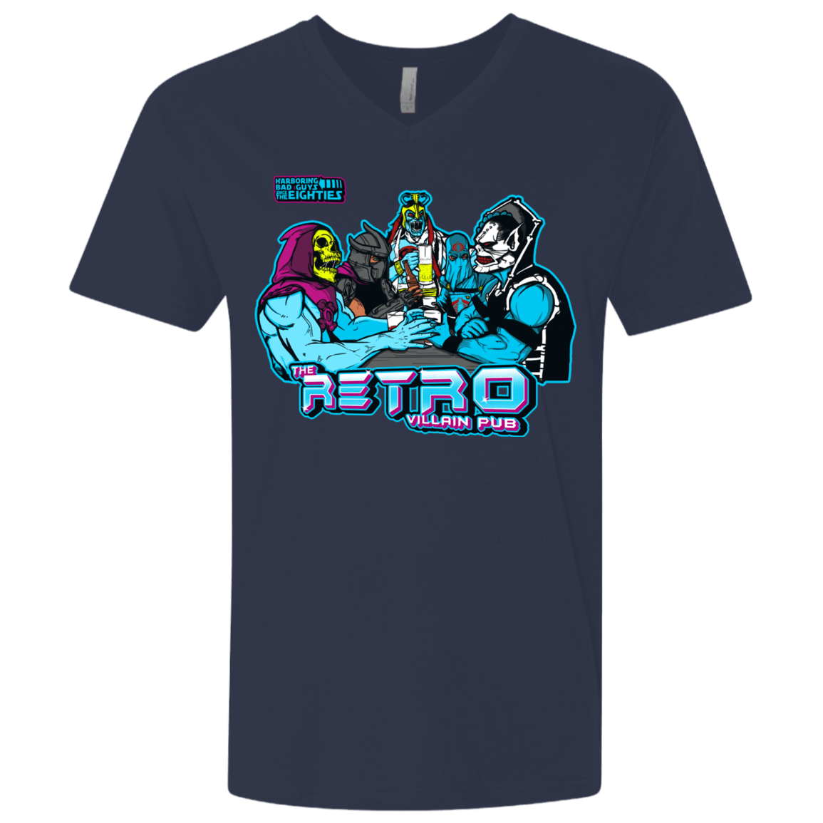 T-Shirts Midnight Navy / X-Small Retro Villain Pub Men's Premium V-Neck