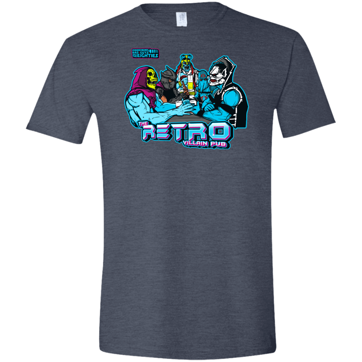 T-Shirts Heather Navy / S Retro Villain Pub Men's Semi-Fitted Softstyle