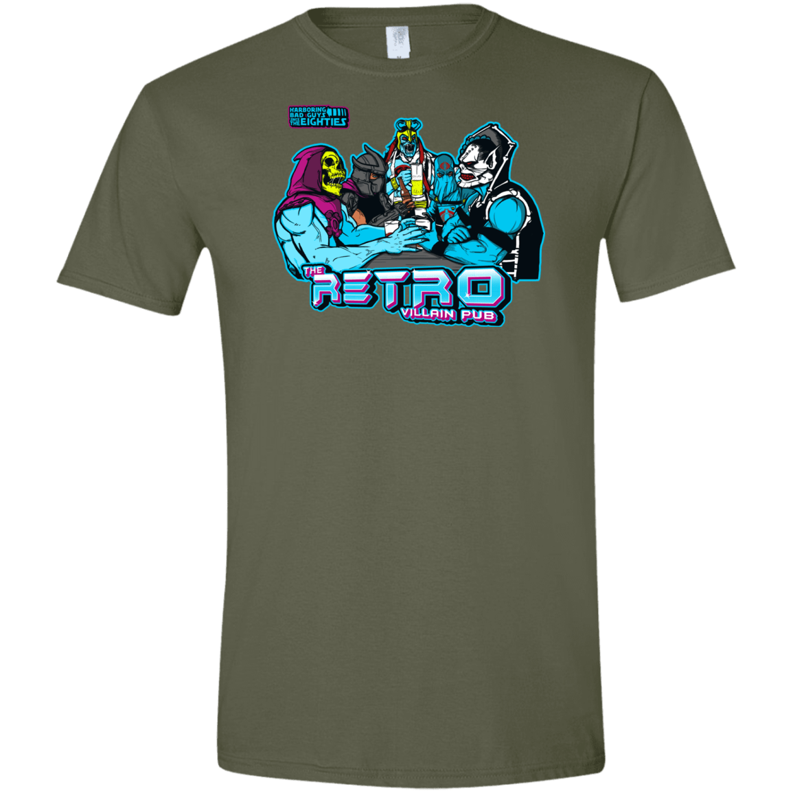 T-Shirts Military Green / S Retro Villain Pub Men's Semi-Fitted Softstyle