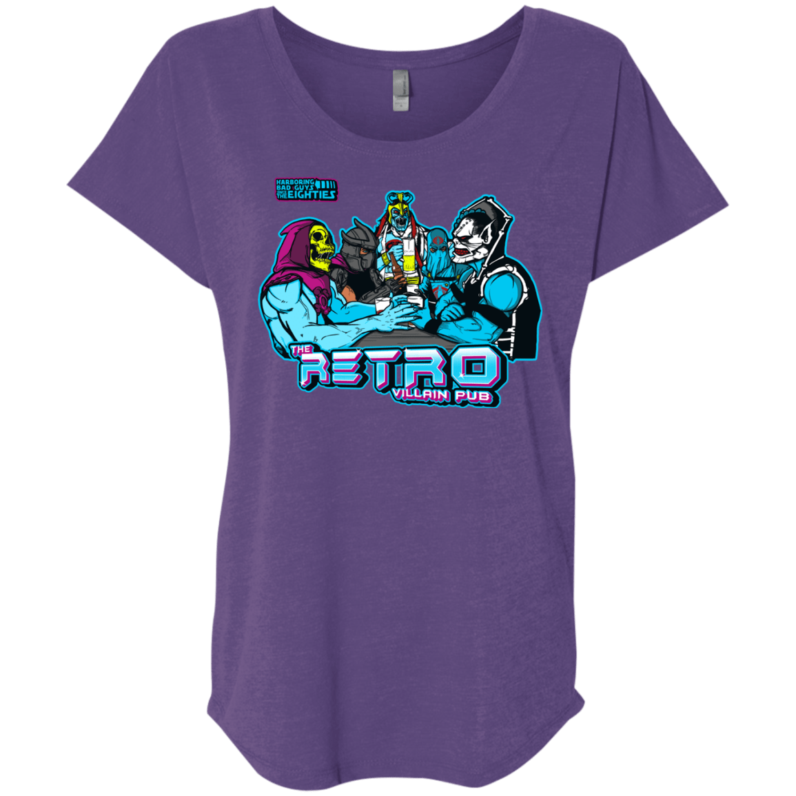 T-Shirts Purple Rush / X-Small Retro Villain Pub Triblend Dolman Sleeve