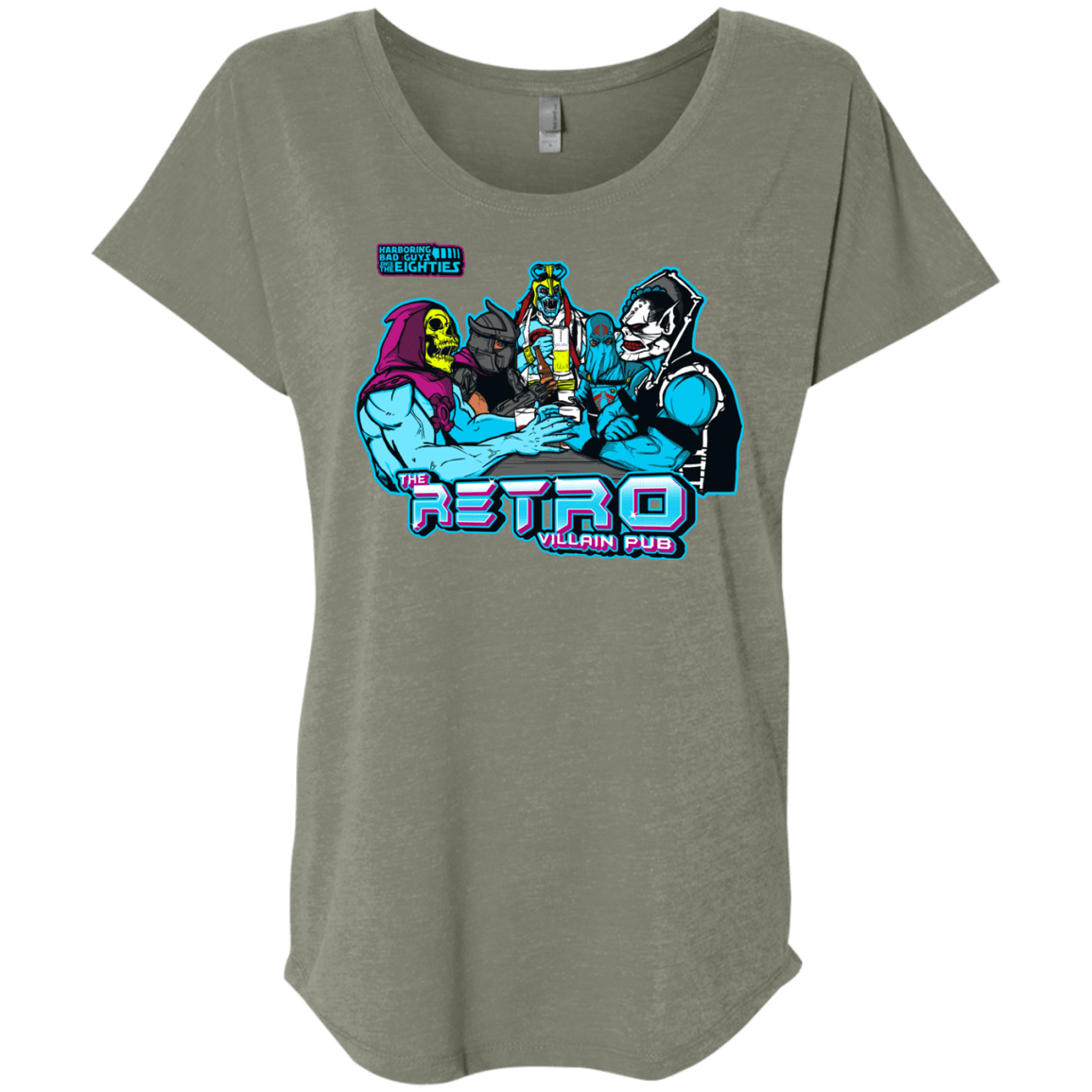 T-Shirts Venetian Grey / X-Small Retro Villain Pub Triblend Dolman Sleeve