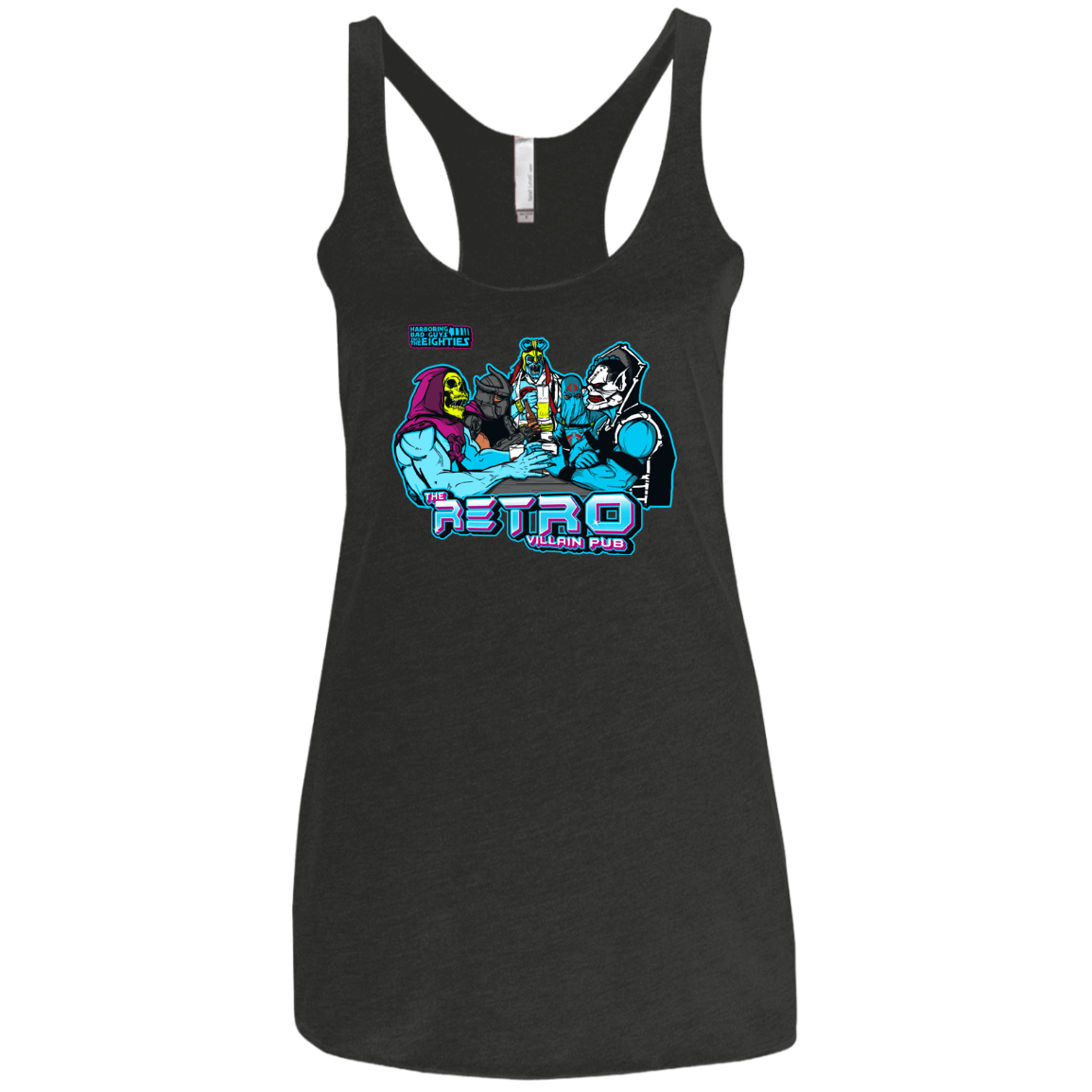 T-Shirts Vintage Black / X-Small Retro Villain Pub Women's Triblend Racerback Tank