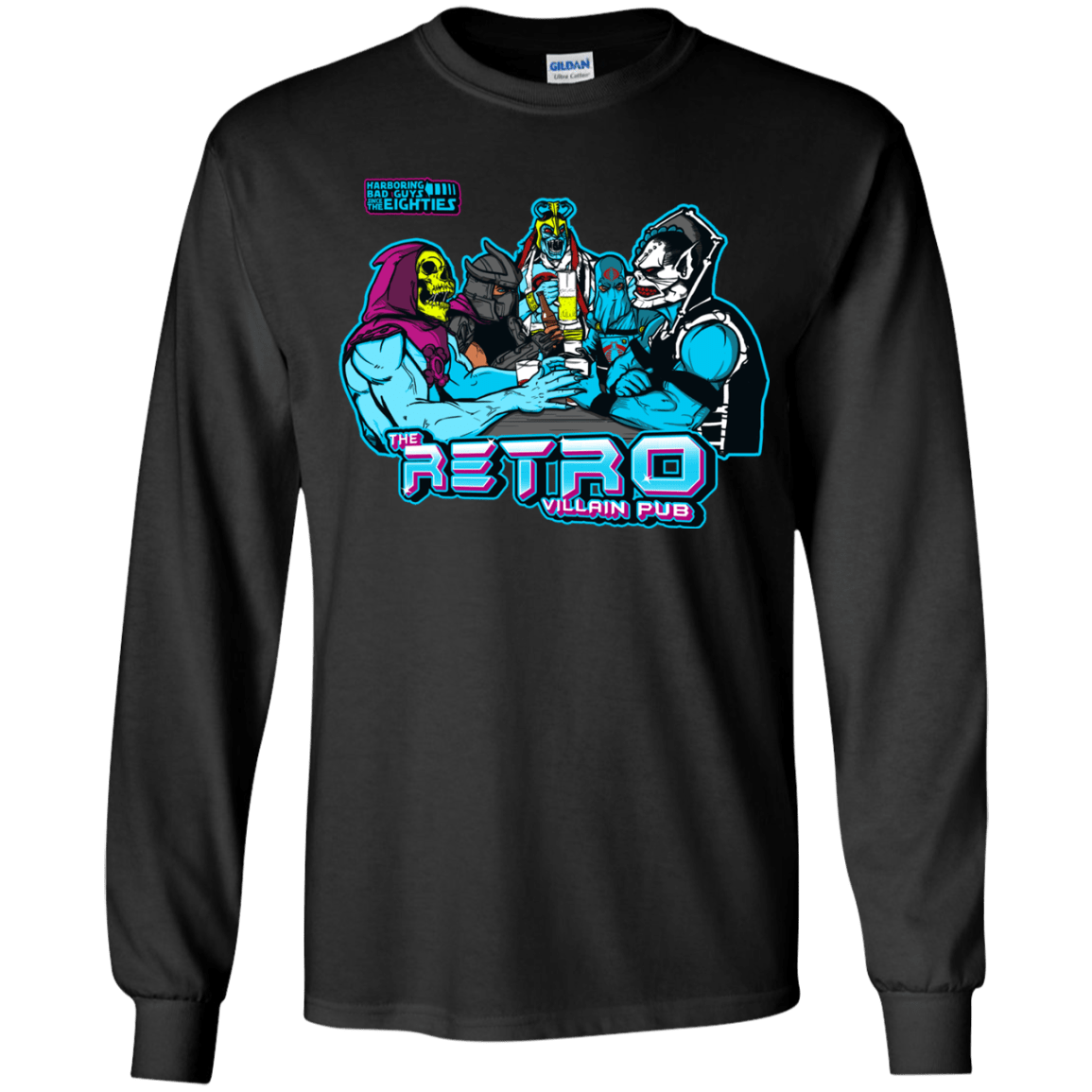 T-Shirts Black / YS Retro Villain Pub Youth Long Sleeve T-Shirt