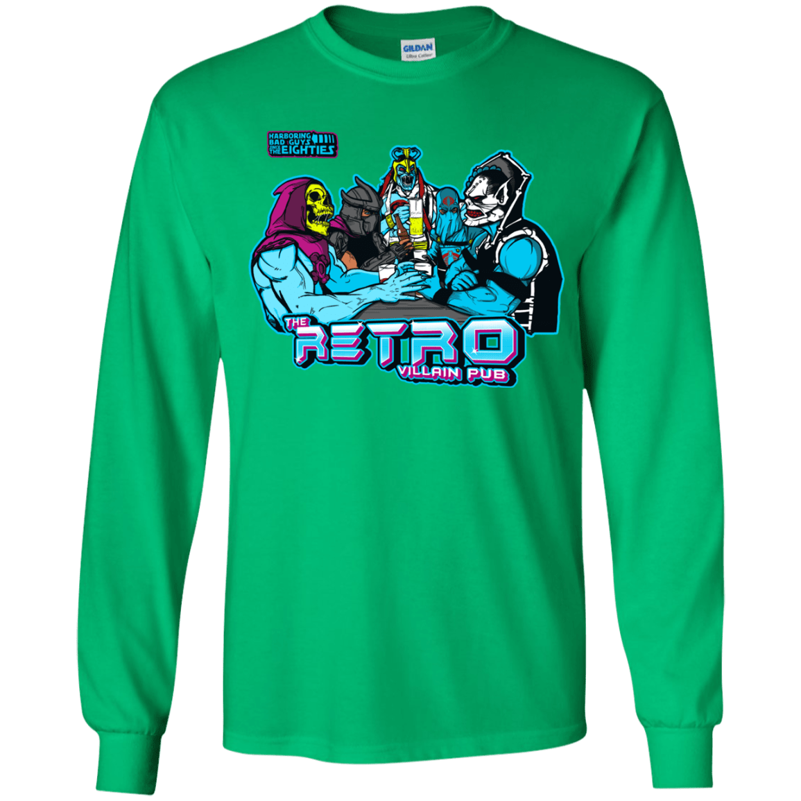 T-Shirts Irish Green / YS Retro Villain Pub Youth Long Sleeve T-Shirt