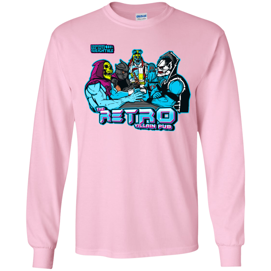 T-Shirts Light Pink / YS Retro Villain Pub Youth Long Sleeve T-Shirt