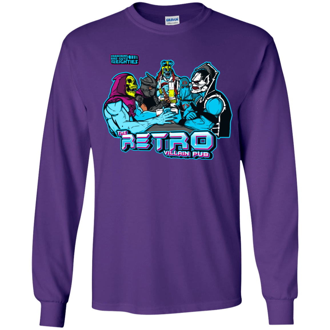 T-Shirts Purple / YS Retro Villain Pub Youth Long Sleeve T-Shirt