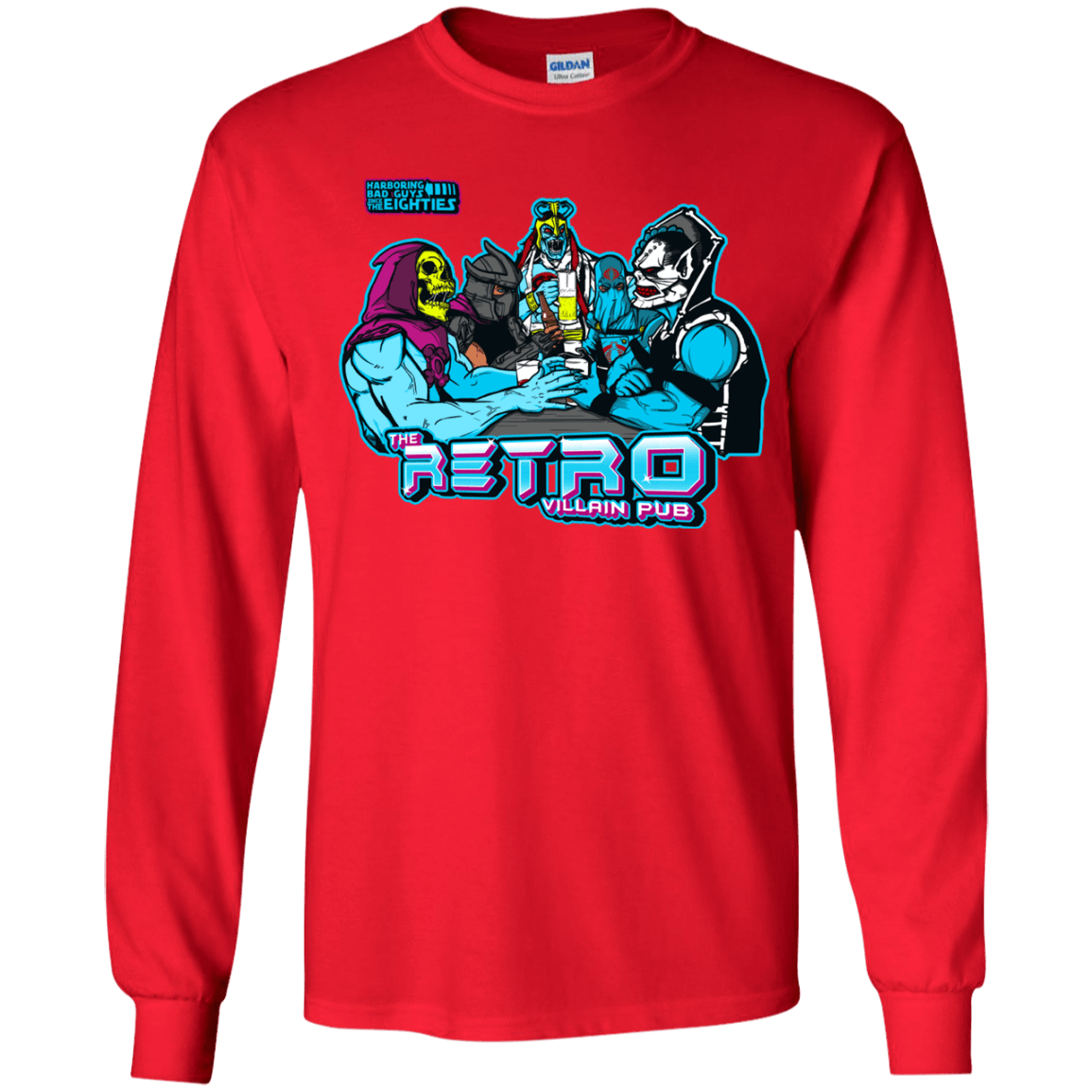 T-Shirts Red / YS Retro Villain Pub Youth Long Sleeve T-Shirt