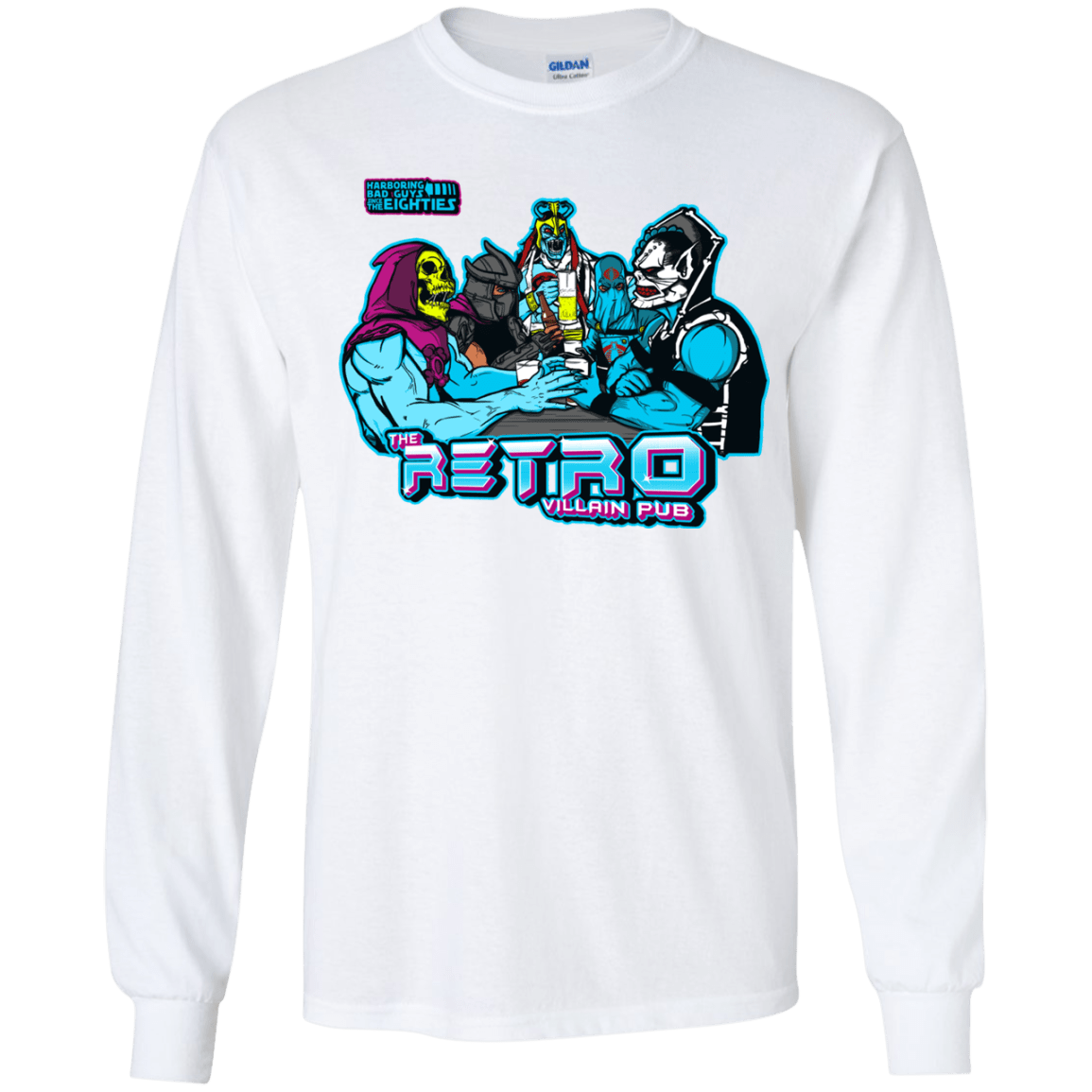 T-Shirts White / YS Retro Villain Pub Youth Long Sleeve T-Shirt