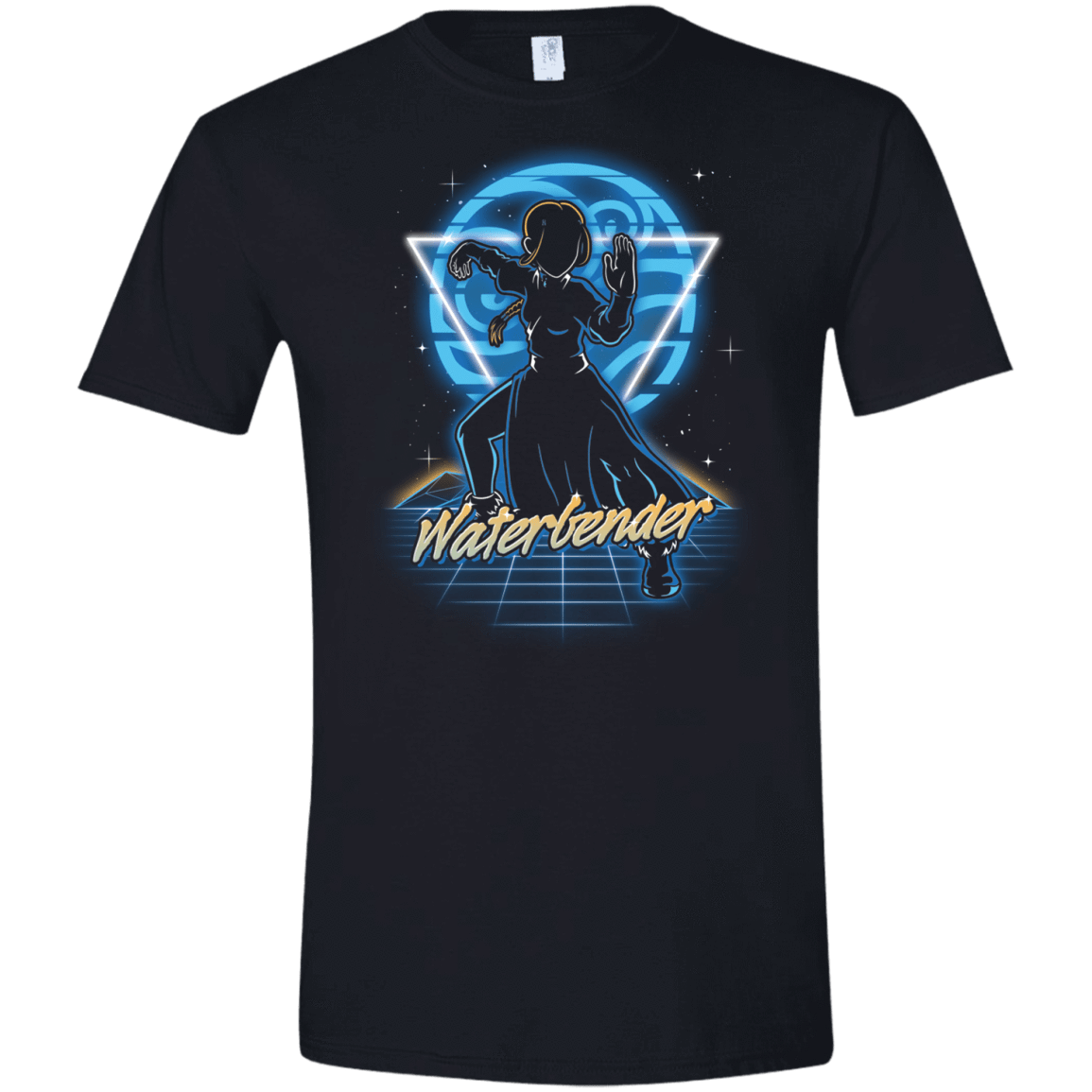 T-Shirts Black / X-Small Retro Waterbender Men's Semi-Fitted Softstyle
