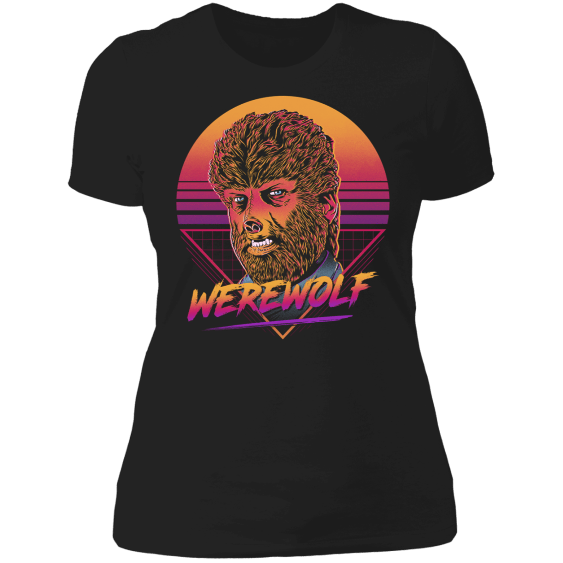 T-Shirts Black / X-Small Retro Werewolf Women's Premium T-Shirt