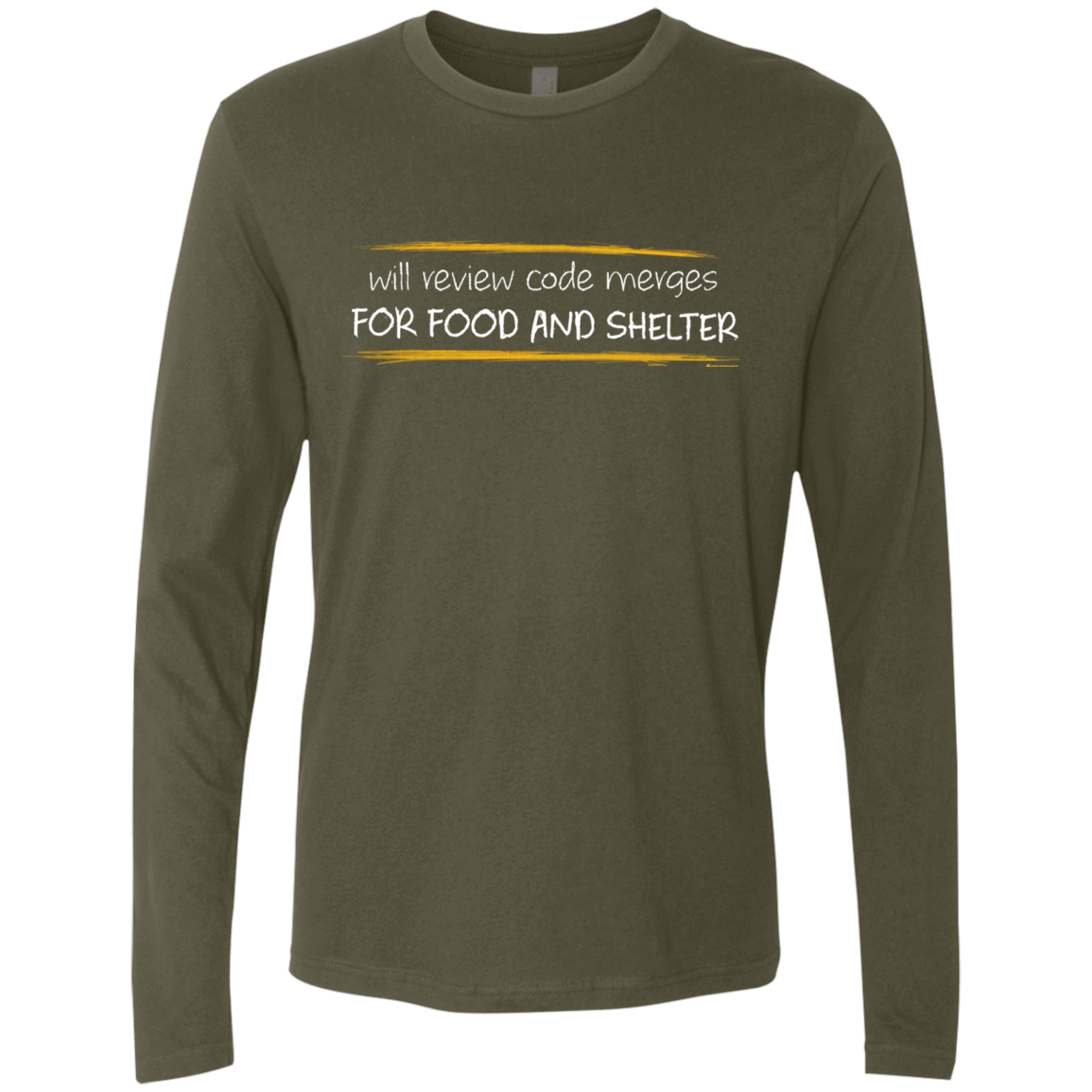 T-Shirts Military Green / Small Reviewing Code For Food And Shelter Men's Premium Long Sleeve