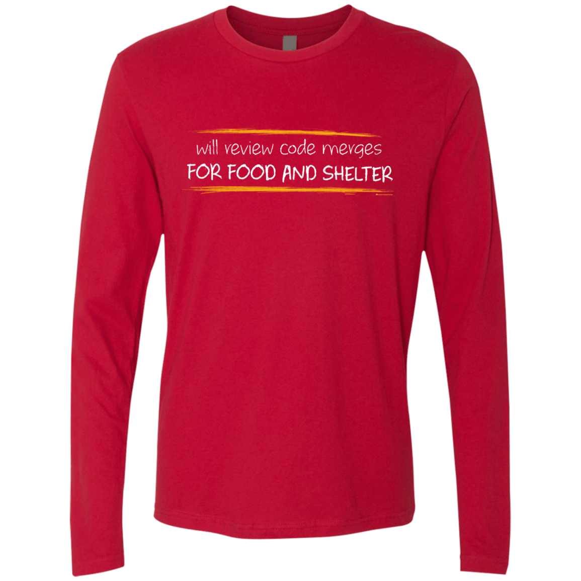 T-Shirts Red / Small Reviewing Code For Food And Shelter Men's Premium Long Sleeve