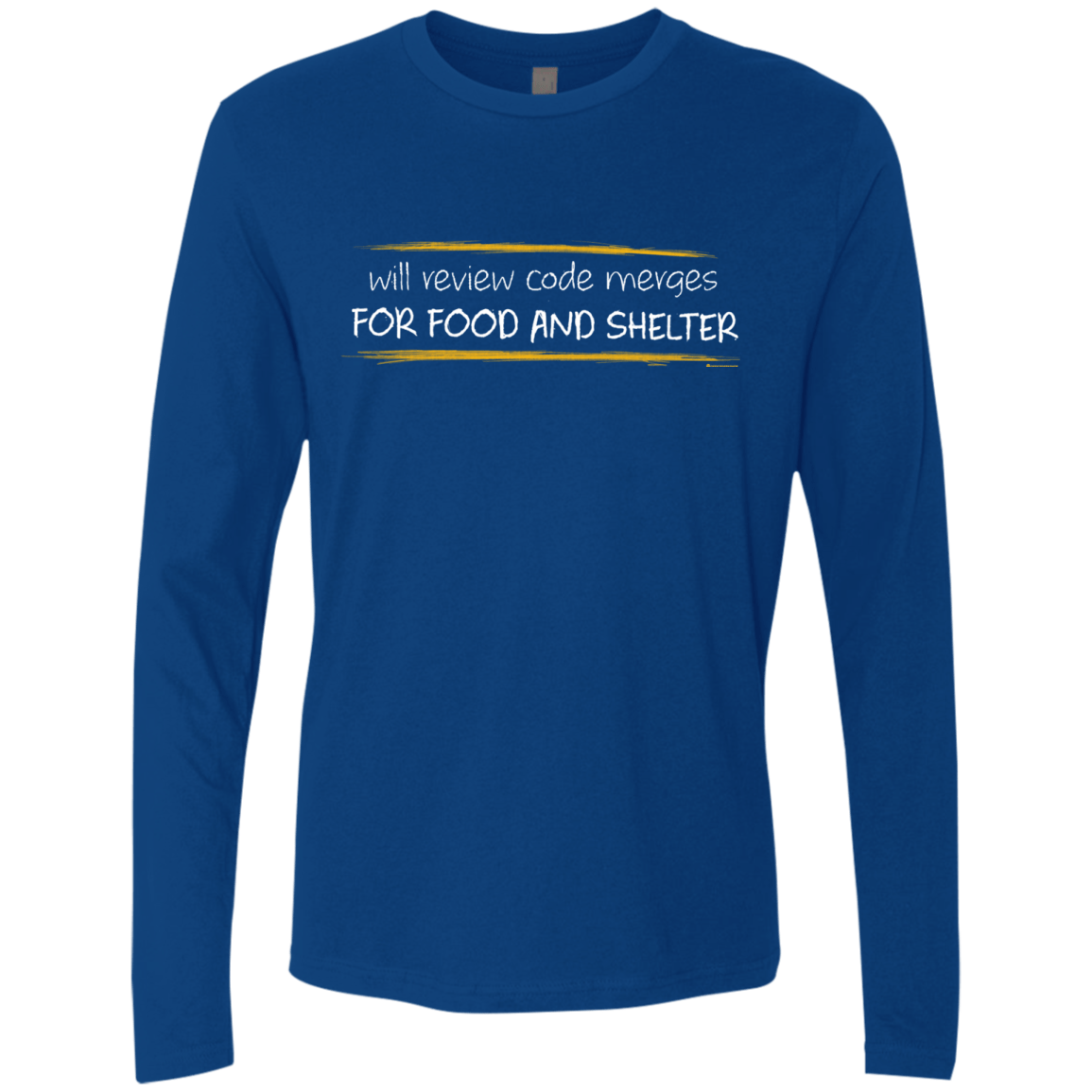 T-Shirts Royal / Small Reviewing Code For Food And Shelter Men's Premium Long Sleeve