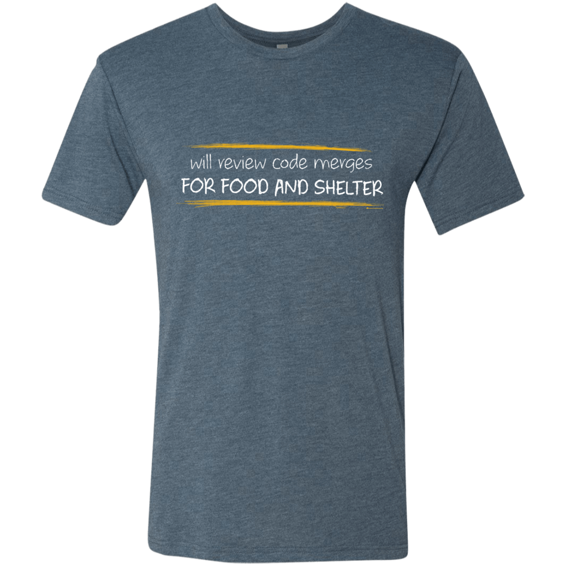 T-Shirts Indigo / Small Reviewing Code For Food And Shelter Men's Triblend T-Shirt