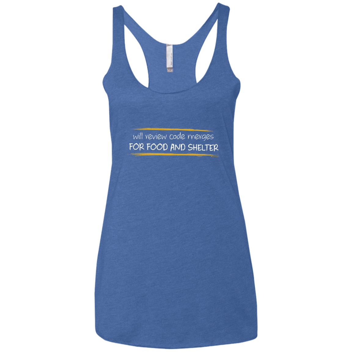 T-Shirts Vintage Royal / X-Small Reviewing Code For Food And Shelter Women's Triblend Racerback Tank