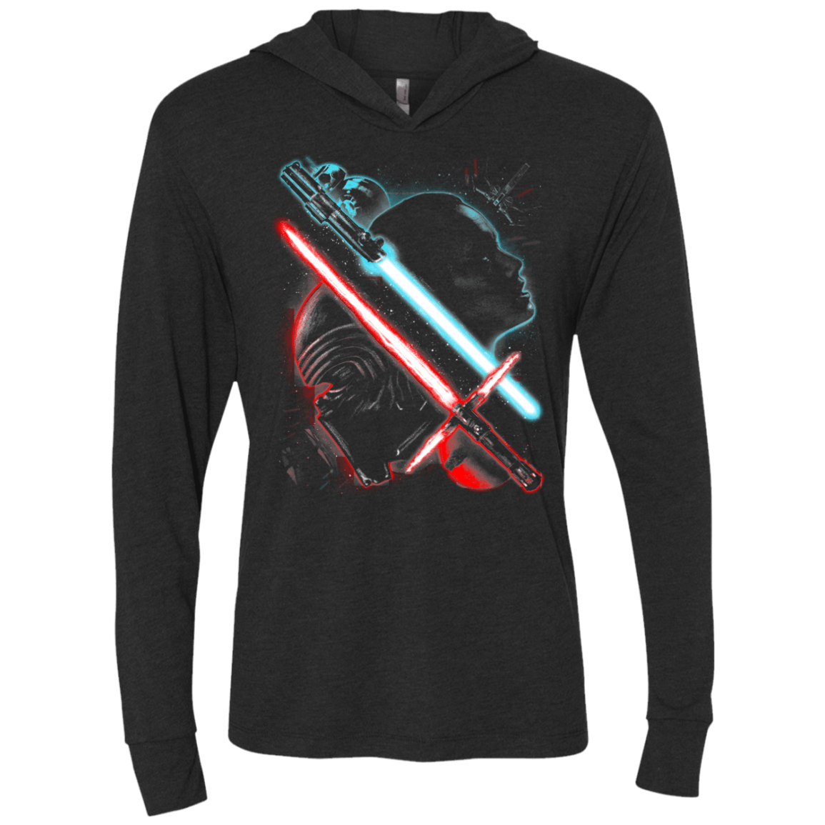 T-Shirts Vintage Black / X-Small Rey Ren Triblend Long Sleeve Hoodie Tee