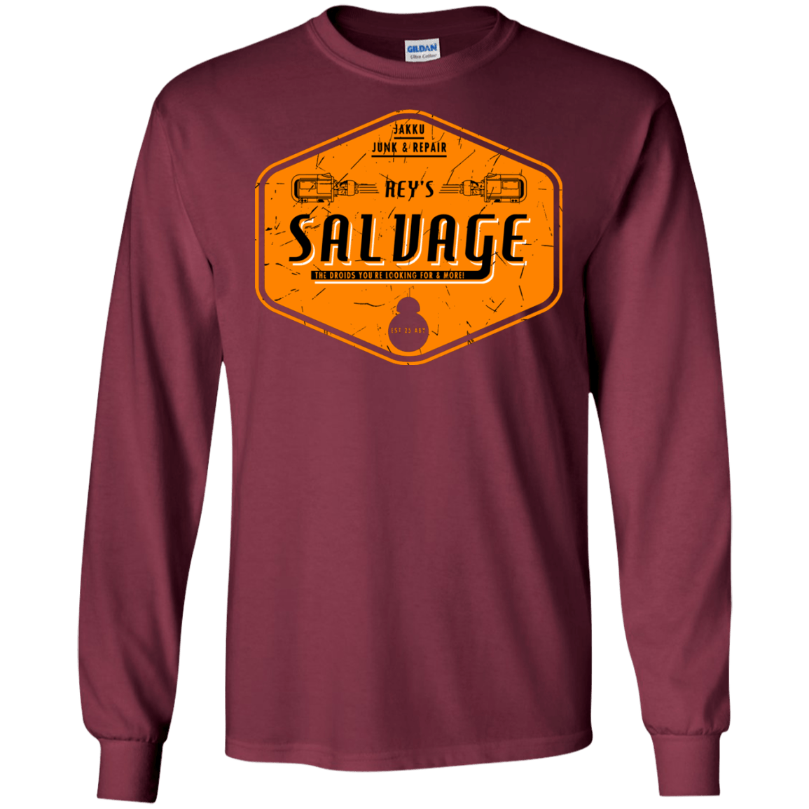 T-Shirts Maroon / S Reys Salvage Men's Long Sleeve T-Shirt