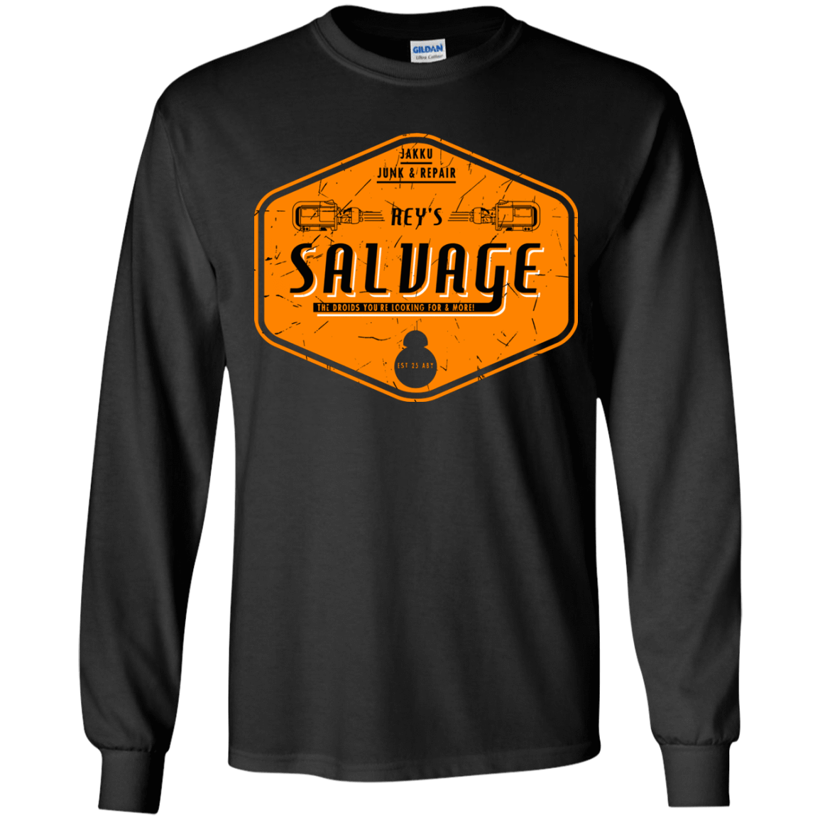 T-Shirts Black / YS Reys Salvage Youth Long Sleeve T-Shirt