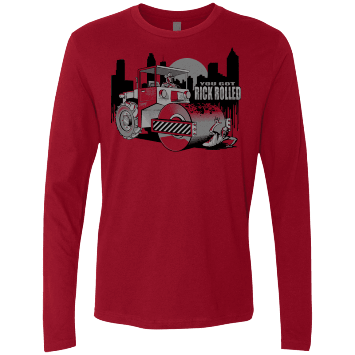 T-Shirts Cardinal / Small Rick Rolled Men's Premium Long Sleeve