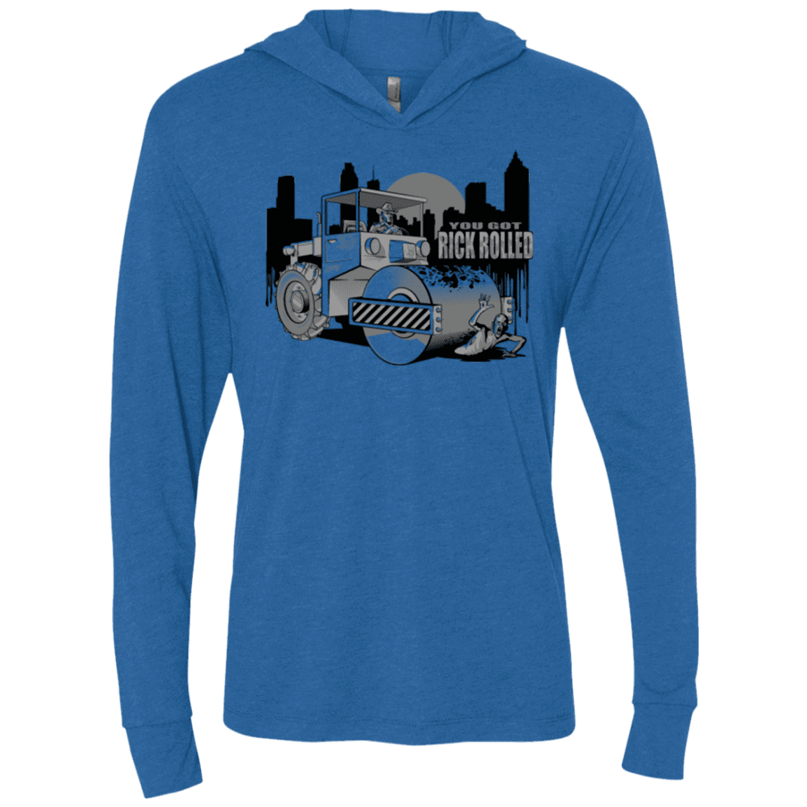 T-Shirts Vintage Royal / X-Small Rick Rolled Triblend Long Sleeve Hoodie Tee