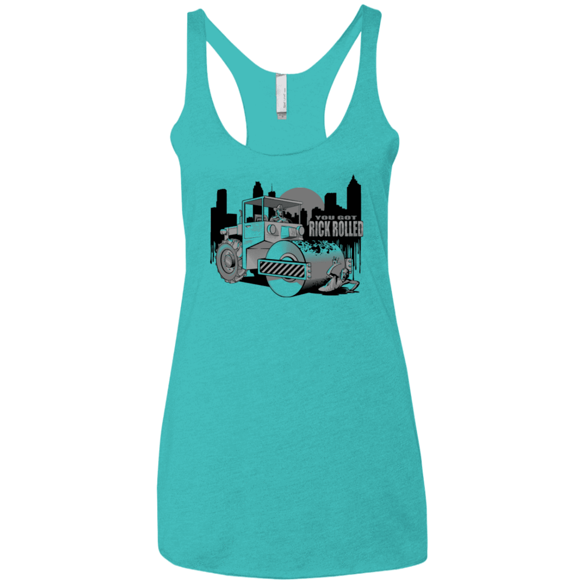 T-Shirts Tahiti Blue / X-Small Rick Rolled Women's Triblend Racerback Tank