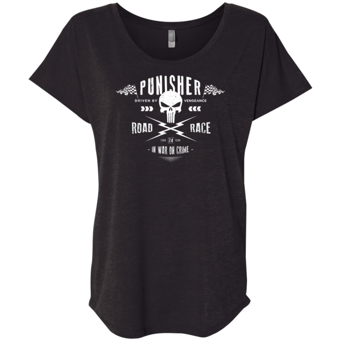 T-Shirts Vintage Black / X-Small Road Race Triblend Dolman Sleeve