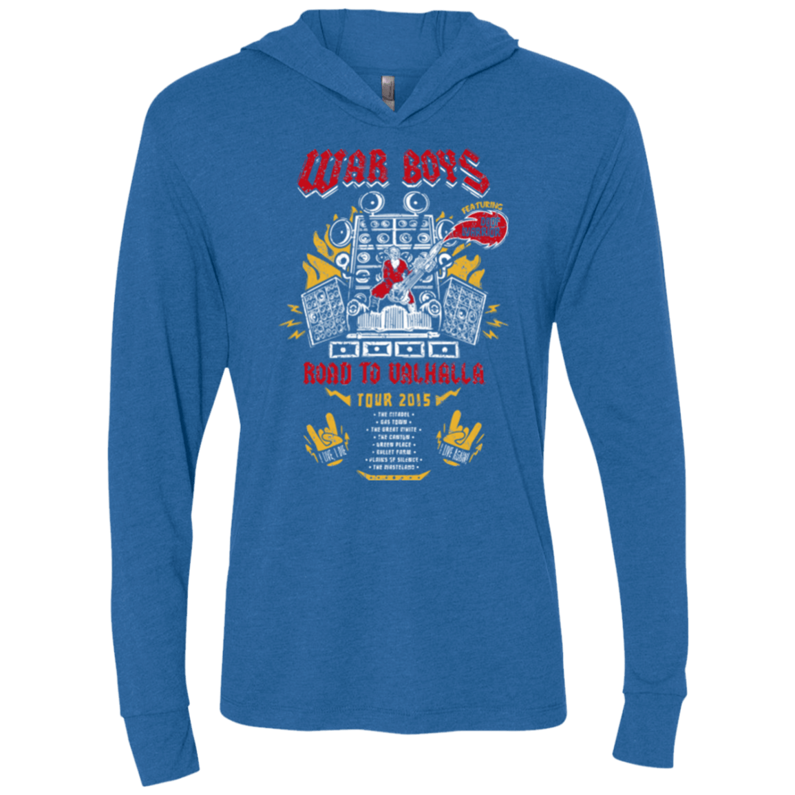 T-Shirts Vintage Royal / X-Small Road to Valhalla Tour Triblend Long Sleeve Hoodie Tee