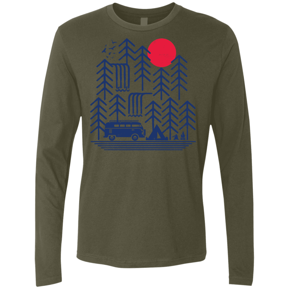 T-Shirts Military Green / S Road Trip Days Men's Premium Long Sleeve