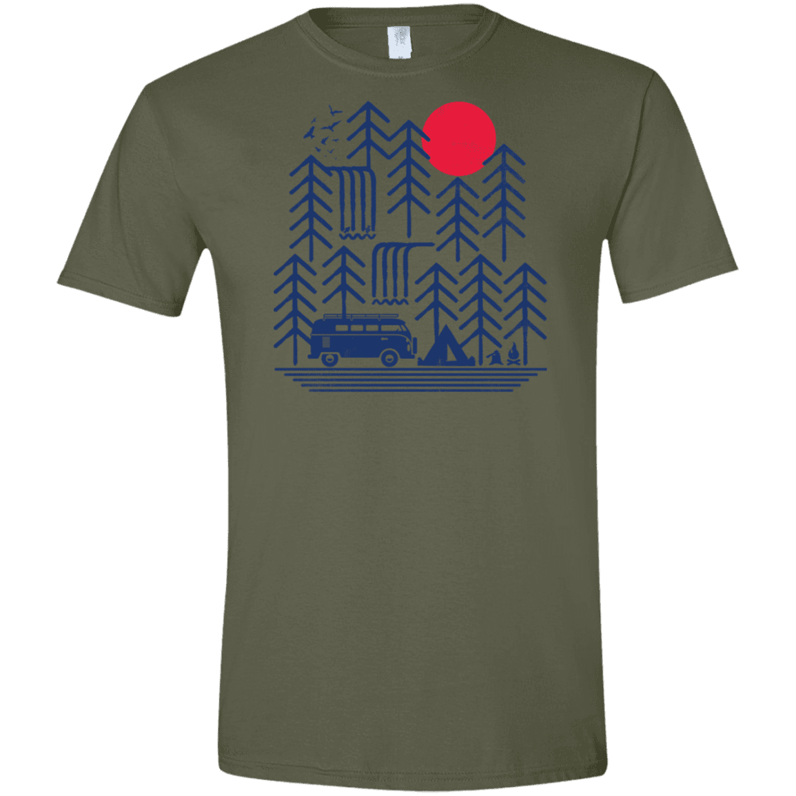 T-Shirts Military Green / S Road Trip Days Men's Semi-Fitted Softstyle