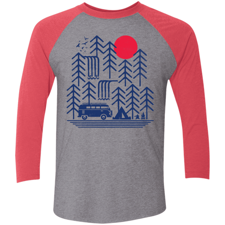 T-Shirts Premium Heather/Vintage Red / X-Small Road Trip Days Men's Triblend 3/4 Sleeve